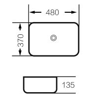 Раковина-чаша Grossman 48 GR-3016BEM Бежевая матовая — фото 4, Раковины накладные