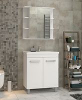 Тумба под раковину Vigo Nova 70 tn.NOV.MIR.70.2D Белая — фото 6, Тумбы под раковину