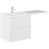 Тумба с раковиной Creto Cafor 130 L 19-W130L подвесная Белый глянец — фото 1, Мебель для ванной