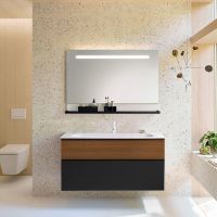 Товар: Тумба с раковиной Burgbad Fiumo 120 SFXN122F3958FOT52G0200C0001*1 подвесная Tectona Dekor Zimt Graphit Softmatt - фото 2 Тумба с раковиной Burgbad Fiumo 120 SFXN122F3958FOT52G0200C0001*1 подвесная Tectona Dekor Zimt Graphit Softmatt — фото 2, Мебель для ванной