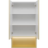 Товар: Подвесной шкаф Brevita Vega 60 VEG-08060-031 над стиральной машиной Бежевый матовый Золото - фото 5 Подвесной шкаф Brevita Vega 60 VEG-08060-031 над стиральной машиной Бежевый матовый Золото — фото 5, Мебель для ванной