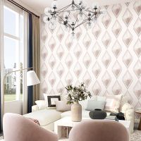 Обои Andrea Rossi Gallinara 54314-3 Винил на флизелине (1,06*10,05) Белый/Розовый, Ромб — фото 2, Обои для стен