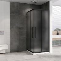 Душевой уголок Abber Schwarzer Diamant 100x100 AG02100BMH профиль Черный стекло матовое — фото 1, Квадратные душевые уголки