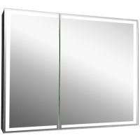 Зеркальный шкаф Континент Mirror Box black Led 100 МВК051 с подсветкой Черный — фото 1, Зеркальные шкафы в ванную