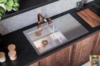 Кухонная мойка Alveus Pure 50L KMB-90 860x525 1103652 Брашированная сталь — фото 5, Кухонные мойки