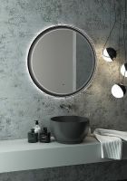 Зеркало Art&Max Napoli AM-Nap-800-DS-F с подсветкой с бесконтактным выключателем Черное матовое — фото 10, Мебель для ванной