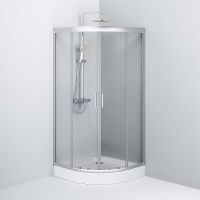 Душевой уголок AM.PM Gem W90G-401-090WT Профиль матовый хром, стекло прозрачное — фото 6, Душевые уголки