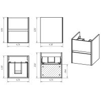 Тумба с раковиной Misty Адриана 45 УТ000010216 подвесная Дуб Вотан Белый — фото 7, Мебель для ванной