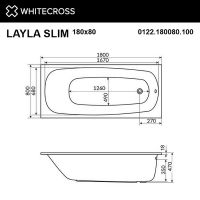Товар: Акриловая ванна Whitecross Layla Slim 180x80 0122.180080.100.SOFT.GL с гидромассажем - фото 8 Акриловая ванна Whitecross Layla Slim 180x80 0122.180080.100.SOFT.GL с гидромассажем — фото 8, Ванны