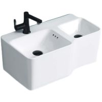 Раковина Ceruttispa Double Bella 65 CT9703 двойная Белая — фото 1, Раковины подвесные