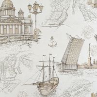 Обои Артекс The Best 2 10681-01 Винил на флизелине (1,06*10,05) Белый/Бежевый, Корабли — фото 1, Обои для стен