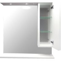 Зеркало со шкафом 1MarKa Кода 65 Лайт У23118 с подсветкой Белый глянец — фото 2, Мебель для ванной