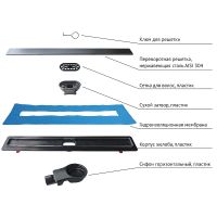 Душевой лоток Berges Optim Line Plus 800 090518 с решеткой Хром глянцевый / под плитку — фото 4, Душевые лотки