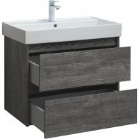 Тумба с раковиной Aquanet Nova Lite 75 305239 подвесная Дуб серый — фото 5, Тумбы с раковиной