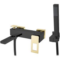 Смеситель для ванны Boheme Q 143-BG Черный Золото — фото 1, Смесители