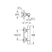 Товар: Смеситель для душа Grohe Grohtherm 800 Cosmopolitan 34765000 с термостатом Хром - фото 7 Смеситель для душа Grohe Grohtherm 800 Cosmopolitan 34765000 с термостатом Хром — фото 7, Смеситель для душа