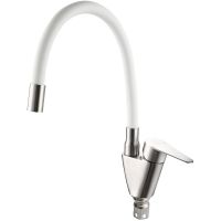 Смеситель для кухни Ростовская Мануфактура Сантехники SUS126W-016F Нержавеющая сталь Белый — фото 1, Смесители