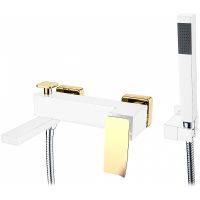 Смеситель для ванны Boheme Q 143-WG.2 Белый Золото — фото 1, Смесители