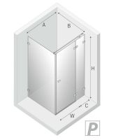 Душевой уголок New Trendy Avexa Black 100x120 R EXK-1595 профиль Черный стекло прозрачное — фото 13, Душевые уголки