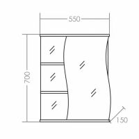 Зеркальный шкаф СанТа Волна 55 R 101010 Белый — фото 3, Зеркальные шкафы в ванную
