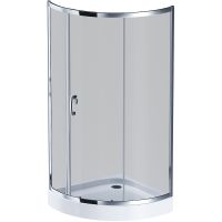 Душевой уголок AM.PM Like Solo Slide 90x90 W83G-315-090CG профиль Хром глянцевый стекло тонированное — фото 12, Душевые уголки четверть круга