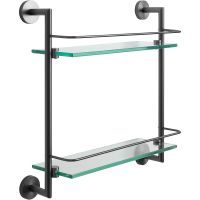 Стеклянная полка Allen Brau Priority 6.31015-MG Графит брашированный — фото 1, Полки для ванной и душа