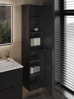 Товар: Шкаф пенал Orange Line 35 Li-35Pub подвесной Черный матовый - фото 5 Шкаф пенал Orange Line 35 Li-35Pub подвесной Черный матовый — фото 5, Мебель для ванной