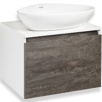 Тумба под раковину Runo Бари 60 00-00001378 подвесная Железный камень Белая — фото 4, Тумбы под раковину