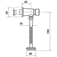 Товар: Смывное устройство для писсуара Laguraty 306T Хром - фото 2 Смывное устройство для писсуара Laguraty 306T Хром — фото 2, Комплектующие для туалета