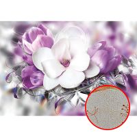 Фреска Ortograf 3D 6700 Фактура бархат золото FX-G Флизелин (3,9*2,7) Фиолетовый/Белый, Цветы — фото 1, Фрески