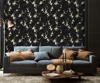 Обои Solo Sakura SL8666-26 Винил на флизелине (1,06*10) Черный/Бежевый, Цветы — фото 4, Обои для стен