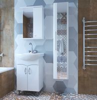 Зеркало со шкафом Mixline Норд 55 R 528386 Белый — фото 2, Зеркальные шкафы в ванную