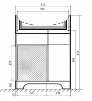 Тумба под раковину 1MarKa Прованс New 65Н У94488 Белый глянец — фото 8, Тумбы под раковину