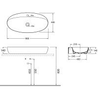 Раковина Azzurra Elegance Circle 90 ELLA090440CMBI/(ECI90M bi)*1 Белая — фото 3, Раковины