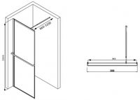 Душевая перегородка Abber Immer Offen 100 AG60100B8 профиль Черный стекло прозрачное — фото 4, Душевые перегородки