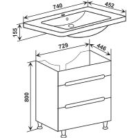 Товар: Тумба под раковину Runo Парма 75 00000001141 Белая - фото 6 Тумба под раковину Runo Парма 75 00000001141 Белая — фото 6, Тумбы под раковину