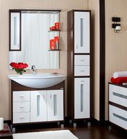 Товар: Тумба под раковину Бриклаер Бали 85 4627125411175 Венге Белая глянцевая - фото 3 Тумба под раковину Бриклаер Бали 85 4627125411175 Венге Белая глянцевая — фото 3, Мебель для ванной