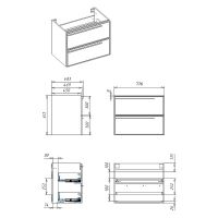 Тумба под раковину La Fenice Elba 80 FNC-01-ELB-G-80-2 подвесная Серая матовая — фото 10, Мебель для ванной