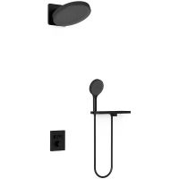 Душевая система Vincea Inspire VSFW-3I21MT3RMB с термостатом Черная матовая — фото 1, Встраиваемые душевые комплекты