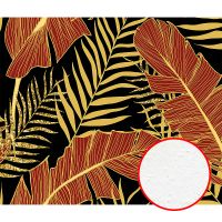 Фреска Ortograf Oasis 32731 Фактура бархат FX Флизелин (3,2*2,7) Черный/Желтый/Красный, Листья — фото 1, Фрески