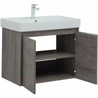 Тумба с раковиной Aquanet Nova Lite 75 302527 подвесная Дуб рошелье — фото 5, Тумбы с раковиной