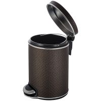 Ведро для мусора Geralis V-PCH-B Punto Шоколад, кант Хром, 5 л — фото 2, Мусорные ведра