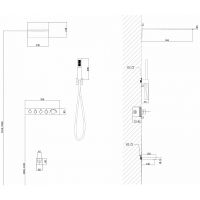 Душевая система Abber Rund AF8753B с термостатом Черная матовая — фото 3, Встраиваемые душевые комплекты