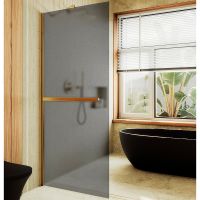 Душевая перегородка Maybah Glass MGD-730-3ш 790x1950 в широком профиле Золото стекло графитовое матовое — фото 1, Душевые перегородки