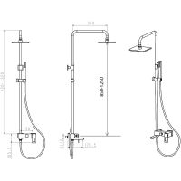 Товар: Душевая система Boheme Q 148-GUW Золото Синяя - фото 2 Душевая система Boheme Q 148-GUW Золото Синяя — фото 2, Душевое оборудование. Душевая программа