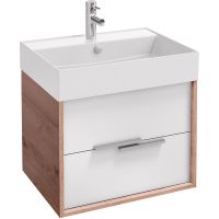 Тумба под раковину Jacob Delafon Vivienne 60 EB1666-E75-J5 подвесная Белая глянцевая Дуб давос натуральный — фото 1, Тумбы под раковину