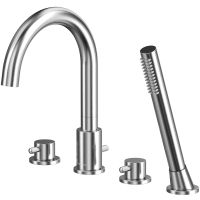 Смеситель на борт ванны Whitecross Y brushed nickel Y1232NIB Брашированный никель — фото 1, Смесители