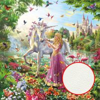 Фреска детская Ortograf Сказочная страна 6242 Фактура флок FLK Флизелин (3*3) Разноцветный, Замки/Животные/Люди — фото 1, Фрески