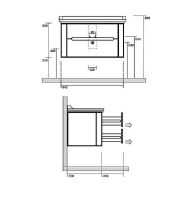 Тумба под раковину Kerasan Waldorf 94 925530 подвесная Bi vaniglia matt — фото 3, Мебель для ванной
