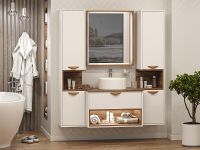 Товар: Тумба под раковину Brevita Bergen 80 BER-07080-19-01-1Я подвесная Белая матовая Дуб Галифакс олово - фото 10 Тумба под раковину Brevita Bergen 80 BER-07080-19-01-1Я подвесная Белая матовая Дуб Галифакс олово — фото 10, Мебель для ванной